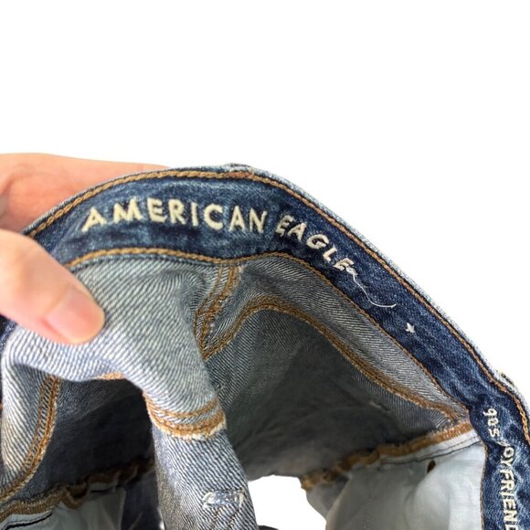 American Eagle Women's 90's Boyfriend Shorts Distressed Dark Wash Size 0 - Picture 14 of 14